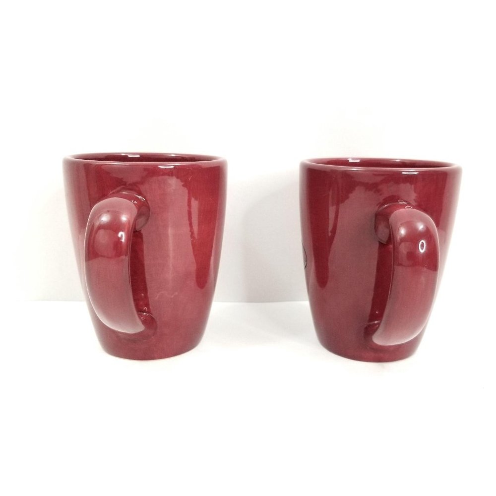 Ciao Burgundy 2 Coffee Mugs by Artimino Red Cups - Picture 4 of 9